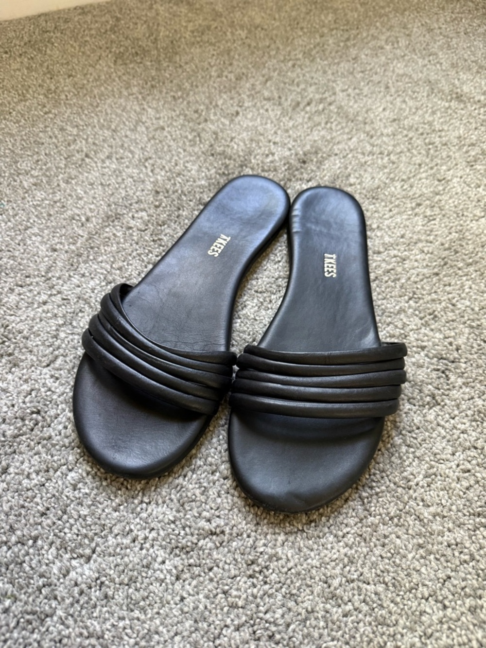 TKEES Black Multi-Strap Slide Sandals